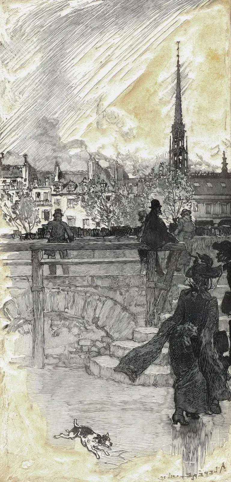 Quai des Grands Augustins, Paris av Auguste Louis Lepère