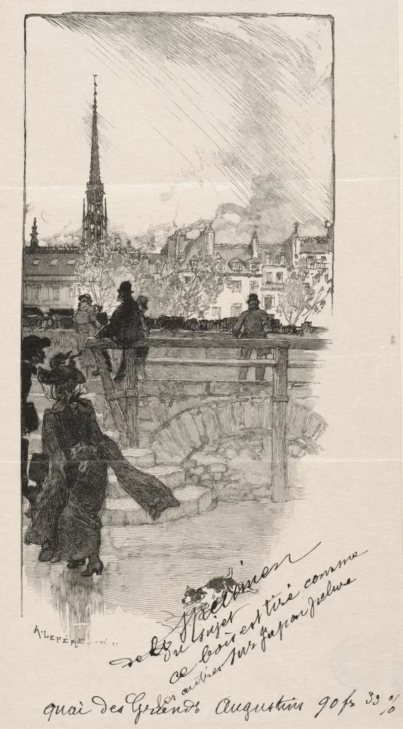 Quai des Grands Augustins av Auguste Louis Lepère