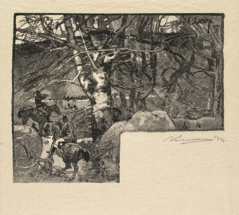 Ride to the Hounds at Mont-Gérard av Auguste Louis Lepère