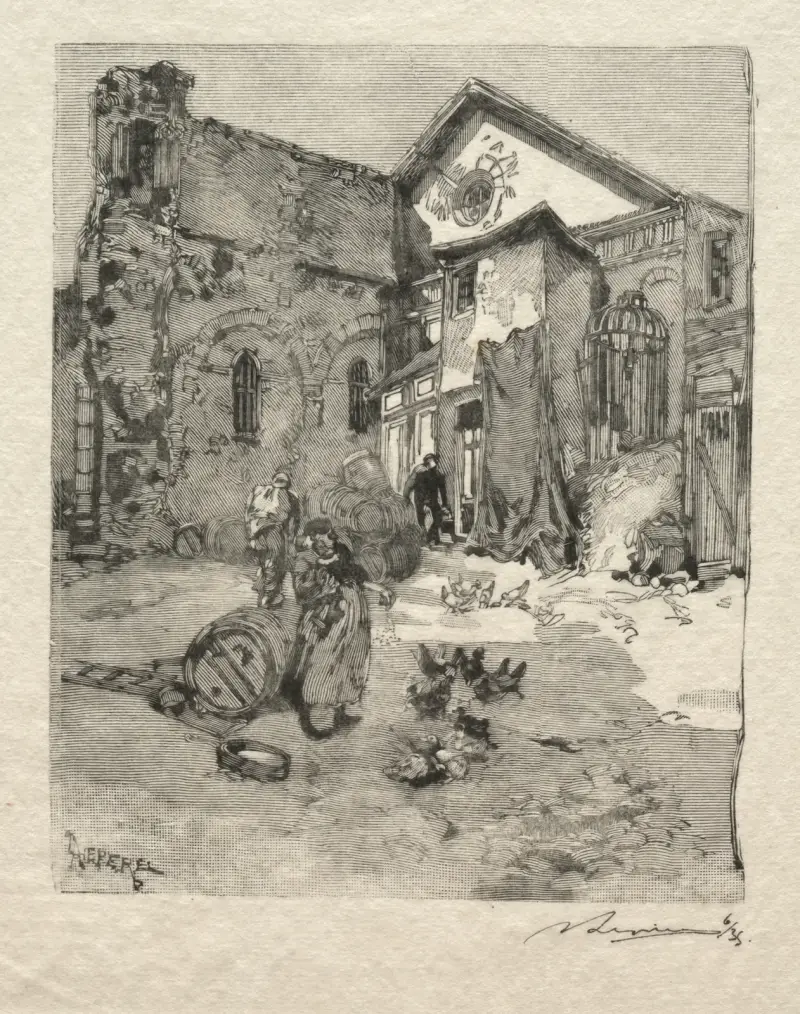 St. Julien le Pauvre; Le Portail av Auguste Louis Lepère