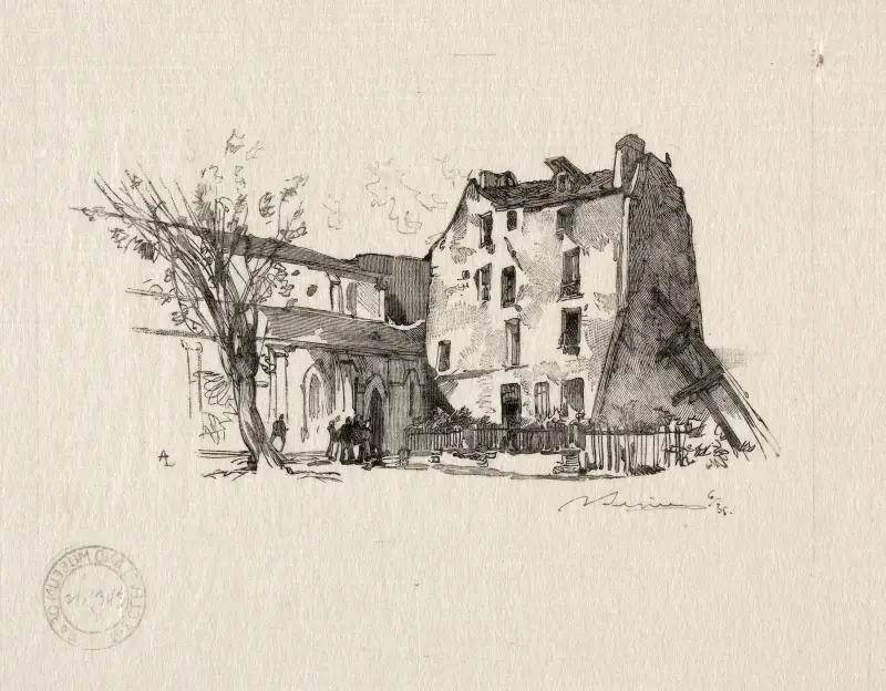 Saint-Julien-le-Pauvre; prästgården av Auguste Louis Lepère