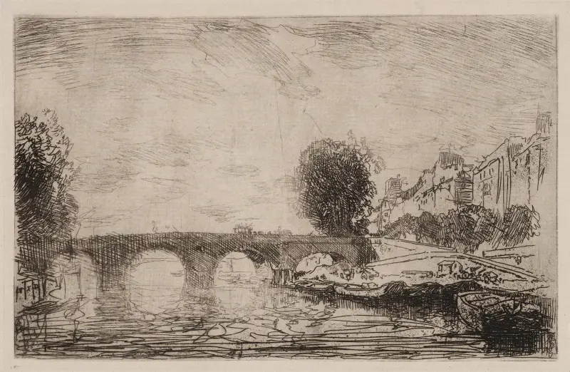 Solnedgång vid Pont Marie av Auguste Louis Lepère