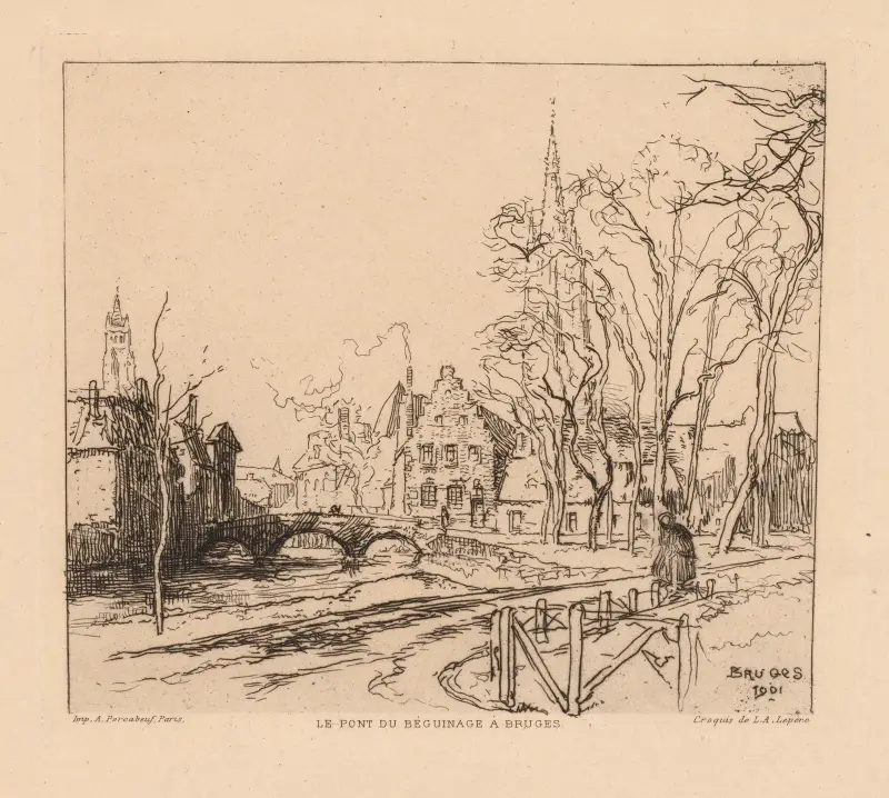 Béguinagebron i Brygge av Auguste Louis Lepère