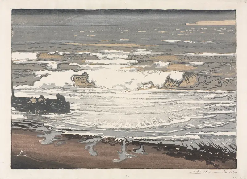 Brytande vågor, september 1901 av Auguste Louis Lepère