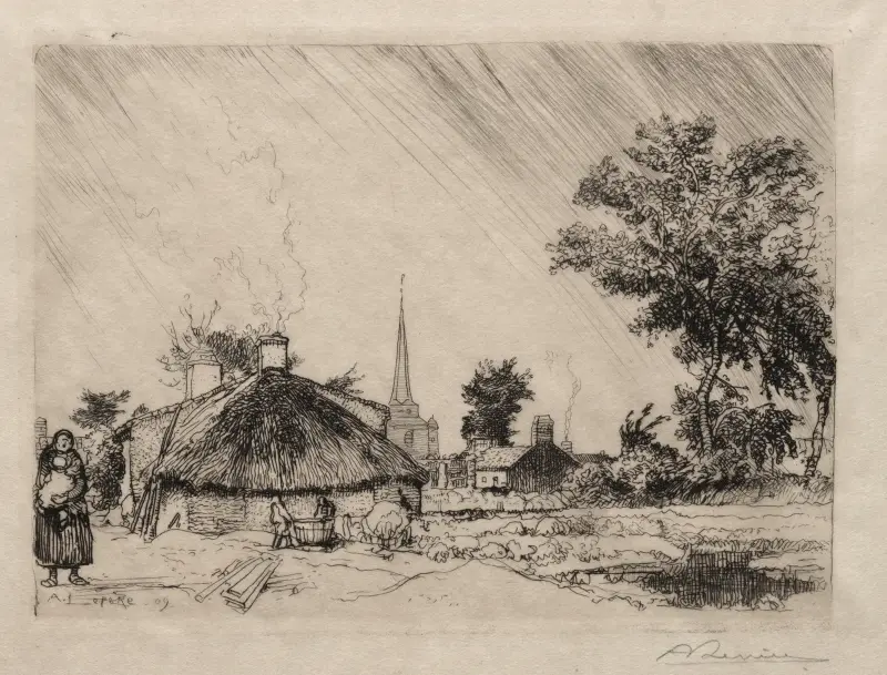 The Shower; St. Jean-de-Monte av Auguste Louis Lepère