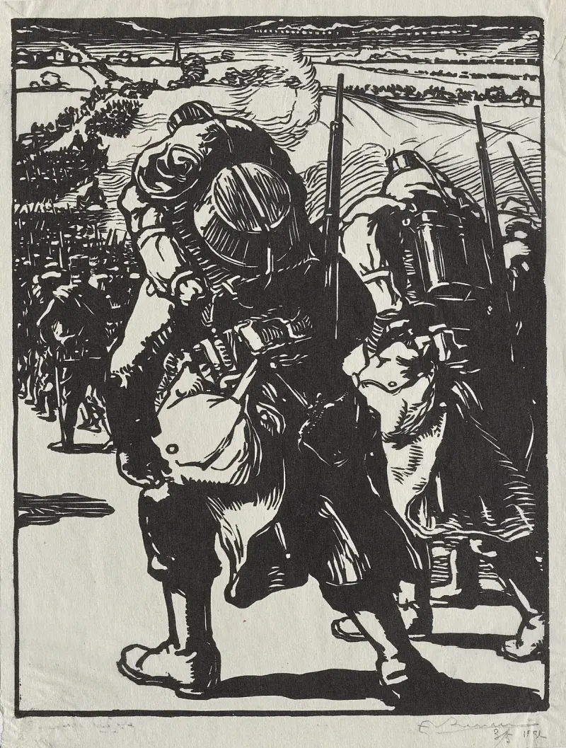 Trupp på marsch av Auguste Louis Lepère