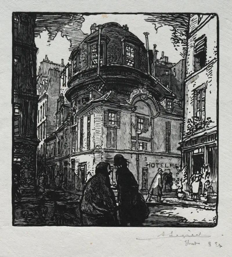 Vy över Hôtel Colbert av Auguste Louis Lepère