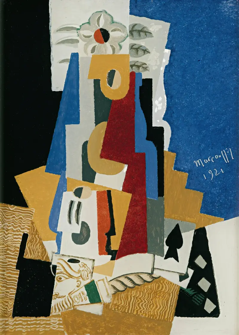 Stilleben med spader ess av Louis Marcoussis