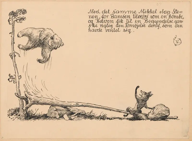 Bamsefar og Mikkel Ræv Pl.04 av Louis Moe