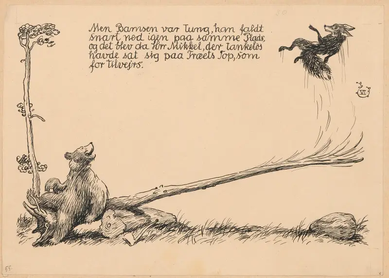 Bamsefar og Mikkel Ræv Pl.05 av Louis Moe