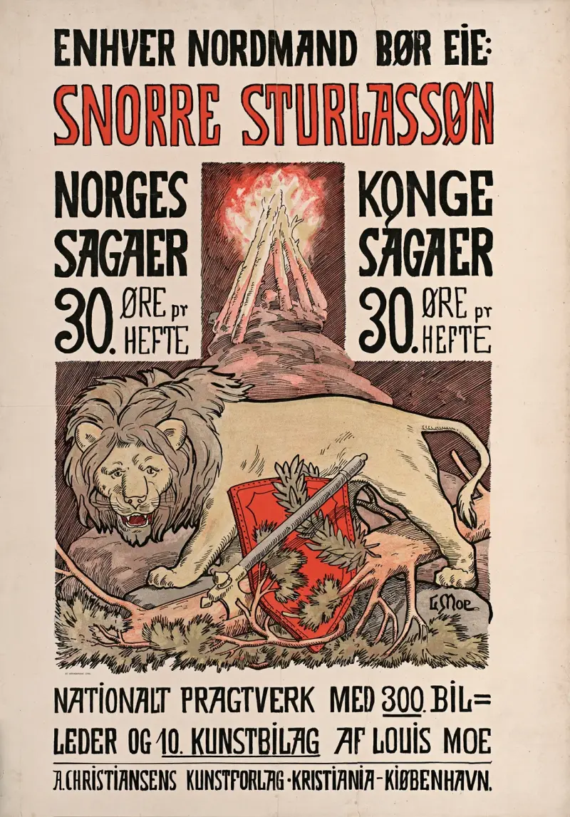 Enhver Nordmand bør eie; Snorre Sturlassøn, Norges Kongesagaer, 30. Øre pr Hefte av Louis Moe