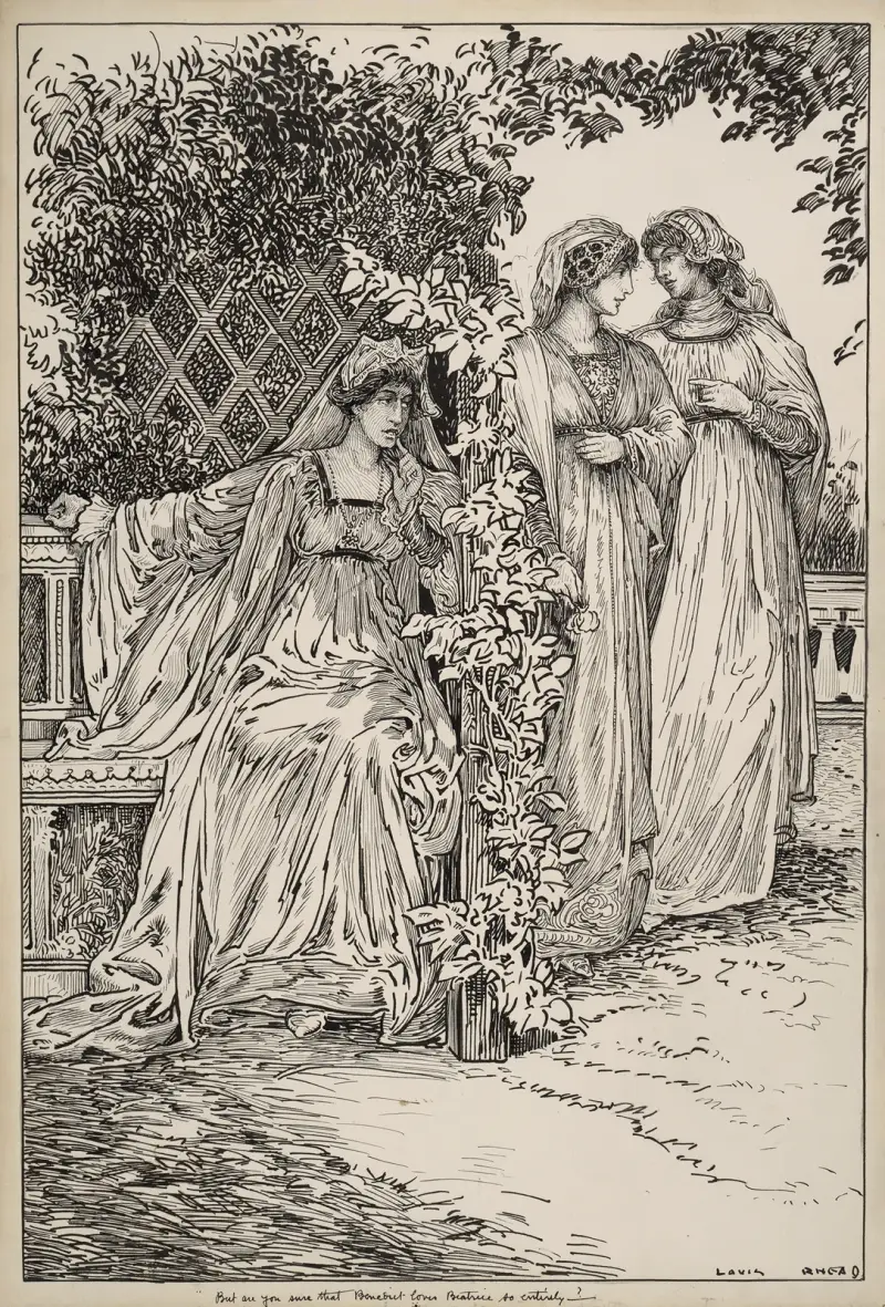Viel Lärm um nichts. Aber bist du sicher, dass Benedict Beatrice so sehr liebt? von Louis Rhead