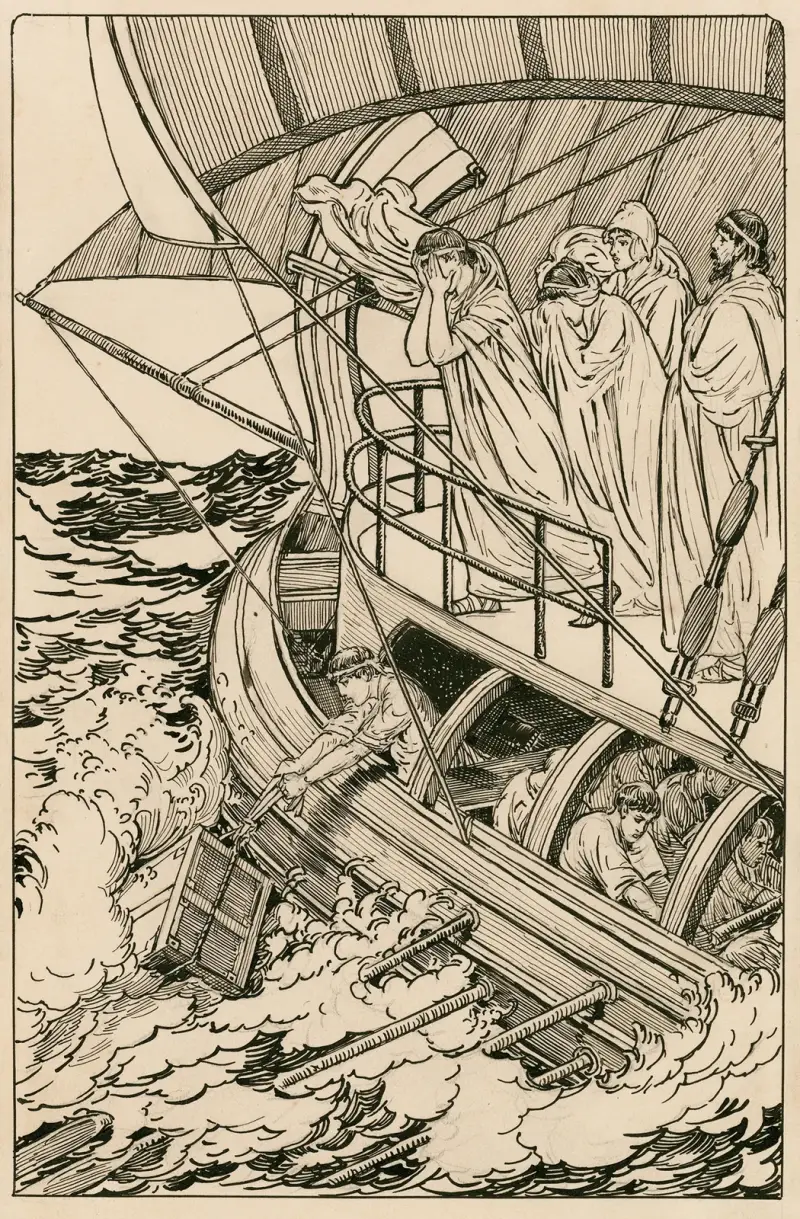 Pericles, Fürst von Tyrus. Als sie die Königin über Bord warfen von Louis Rhead