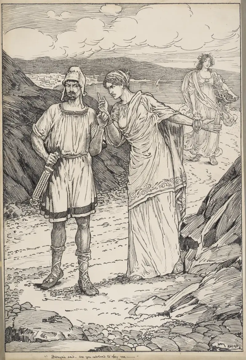 Perikles, Fürst von Tyros. Dionysia sagte – bist du bereit, mir zu gehorchen von Louis Rhead