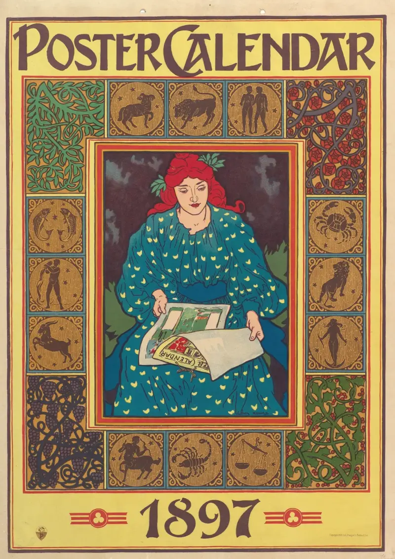 Poster Calendar, 1896 von Louis Rhead