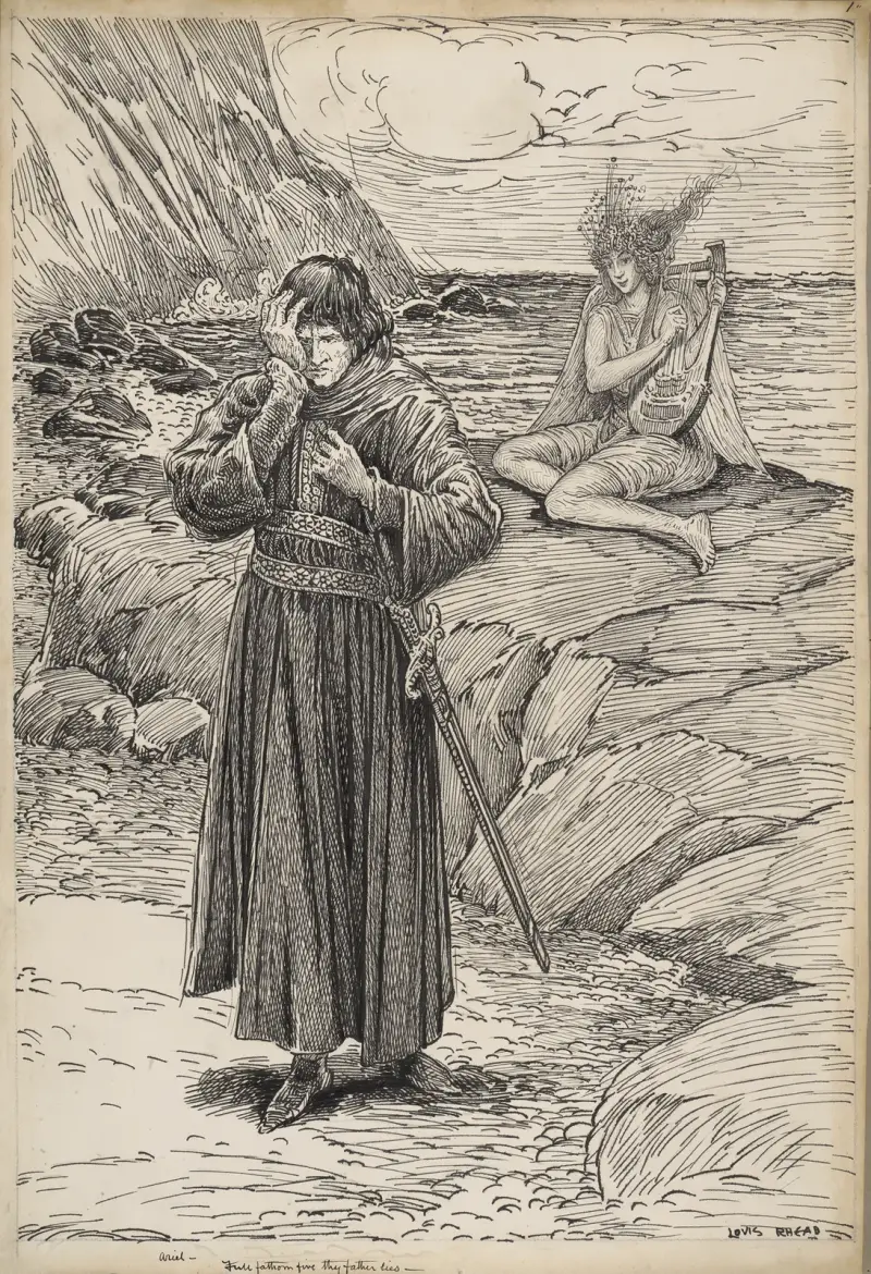 Der Sturm, Ariel; Fünf Faden tief liegt dein Vater von Louis Rhead