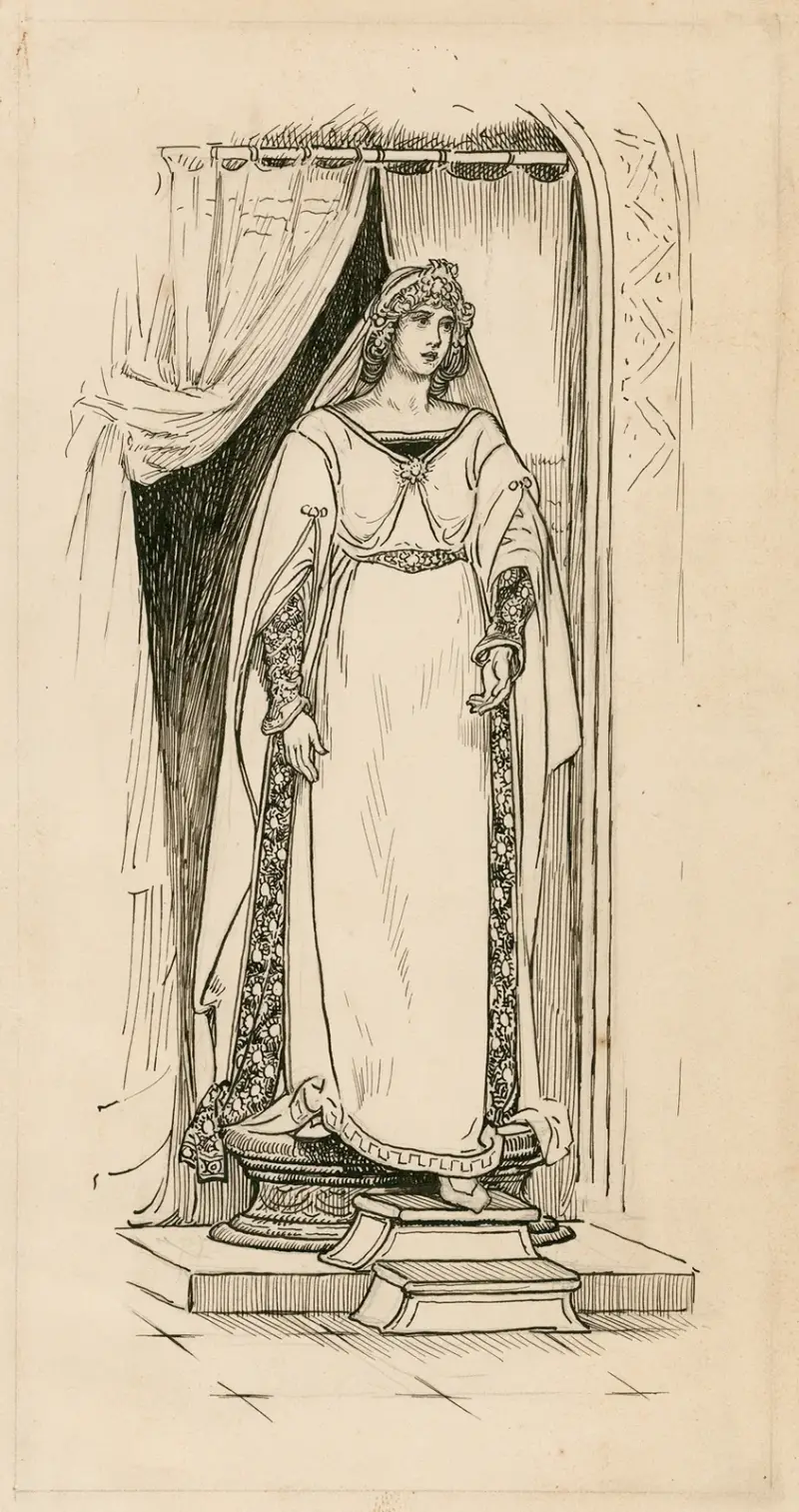 Wintermärchen, die Statue stieg vom Podest von Louis Rhead