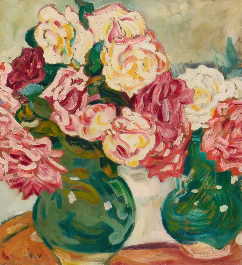 Två rosvaser av Louis Valtat