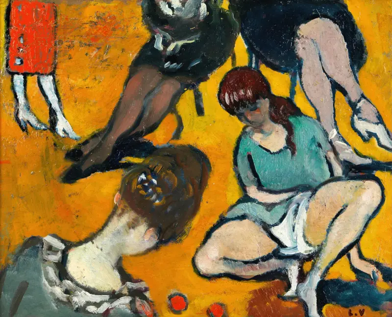 Flicka som leker i skogen av Louis Valtat