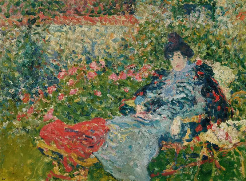 Gabrielle Valtat au jardin av Louis Valtat
