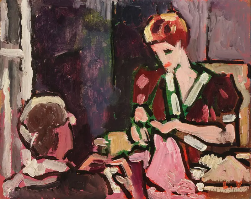 Ung kvinna som syr av Louis Valtat