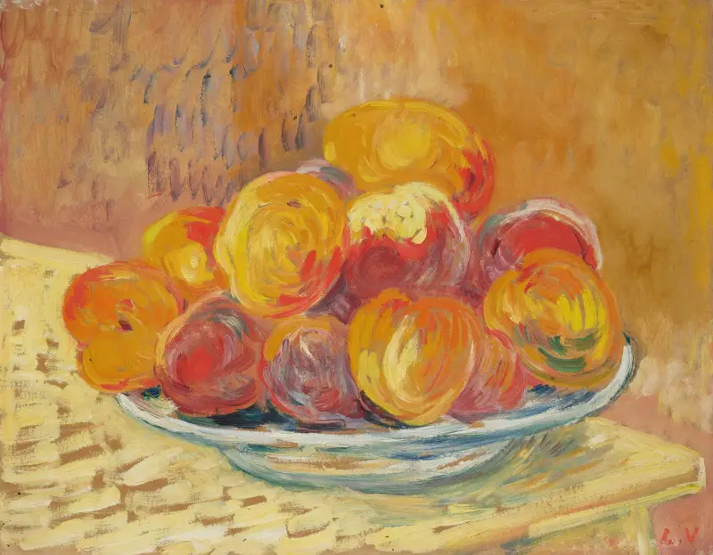 Stilleben med persikor av Louis Valtat