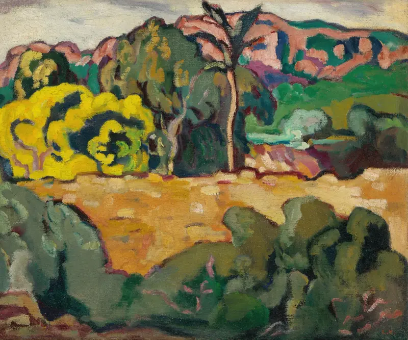 Paysage du midi aux palmier av Louis Valtat