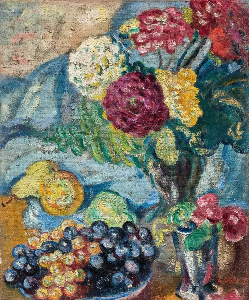 Vas med blommor och frukt av Louis Valtat