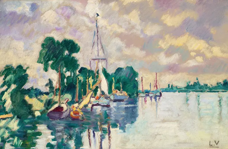 Segelbåtar i Ouistreham av Louis Valtat