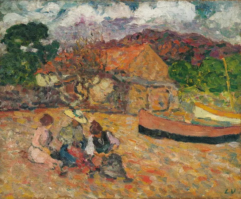 Kvinnor sittande på stranden av Louis Valtat
