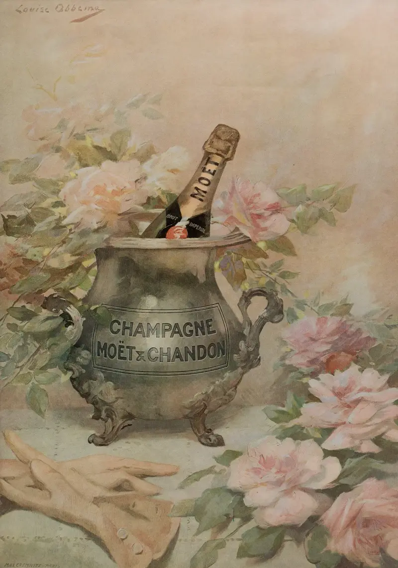 Affiche publicitaire pour Moët & Chandon av Louise Abbéma