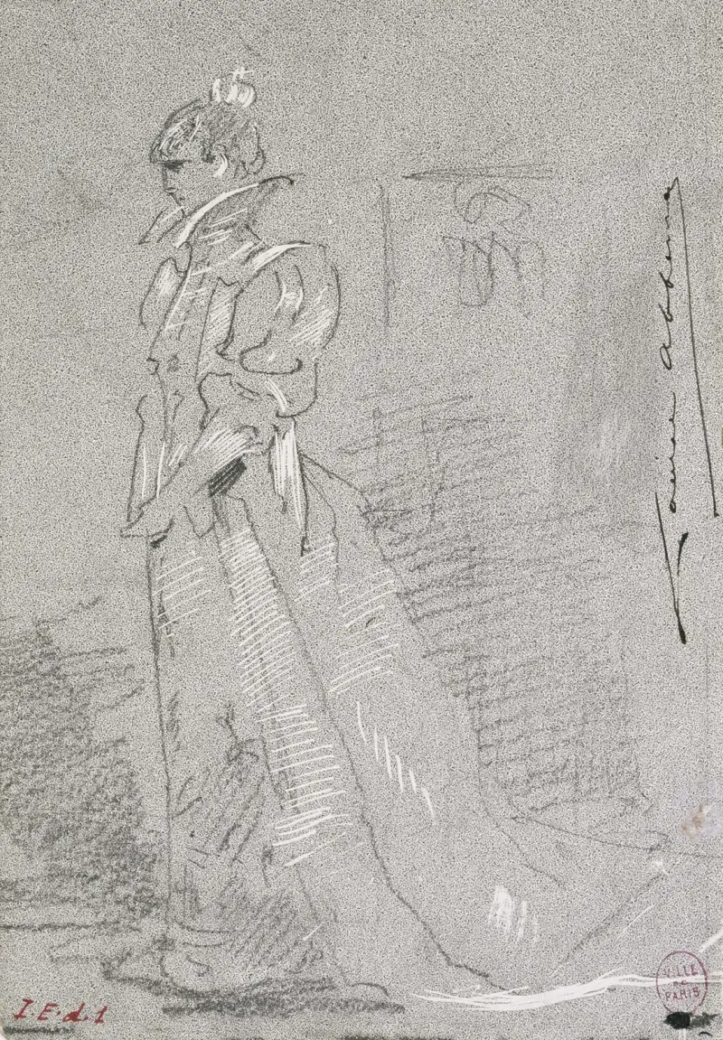 Portrait de Sarah Bernhardt en pied av Louise Abbéma