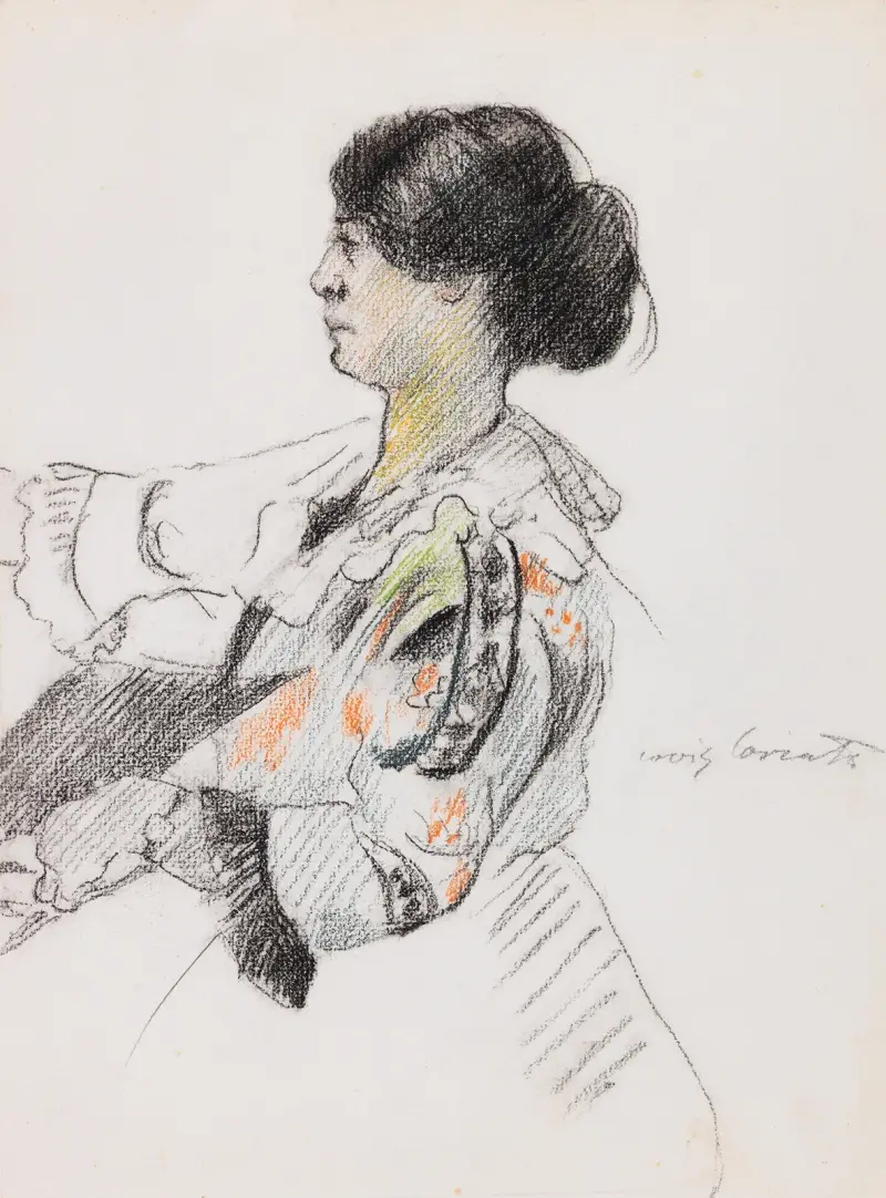 Porträtt av en ung dam (Charlotte Berend-Corinth i profil) av Lovis Corinth