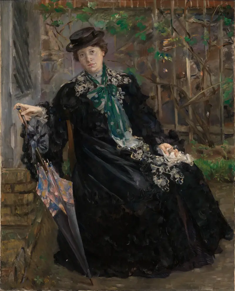 Porträtt av fru Charlotte Berend-Corinth i trädgården av Lovis Corinth