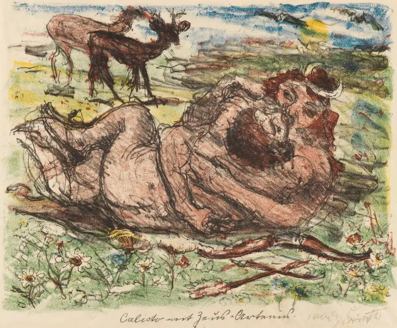 Callisto och Zeus-Artemis av Lovis Corinth
