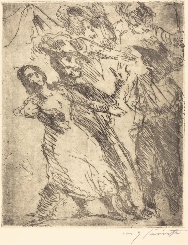 Kavalerister med en kvinna, troligen 1923 av Lovis Corinth