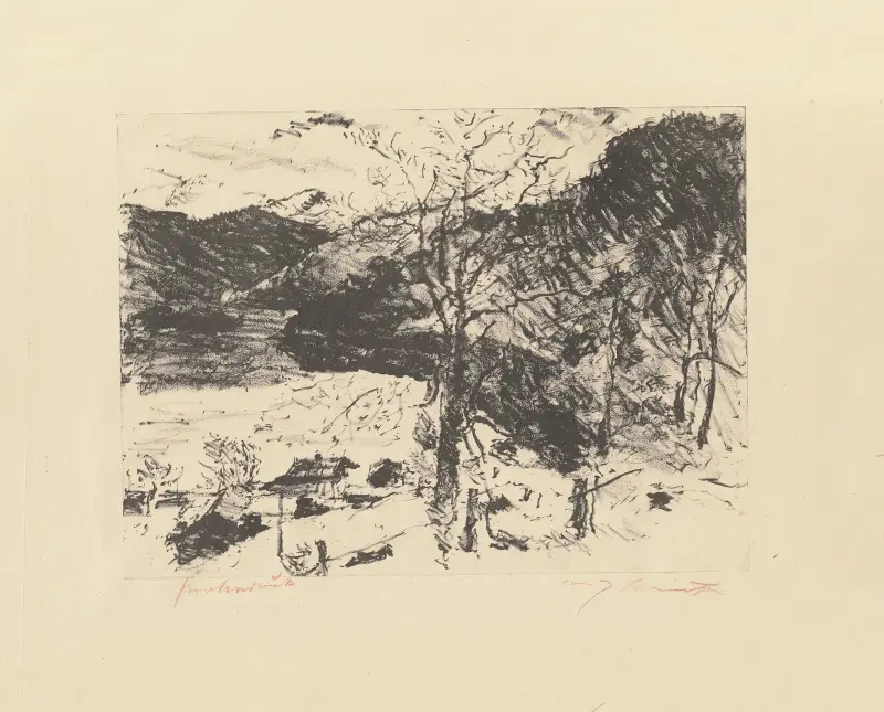 Bergslandskap med sjö av Lovis Corinth