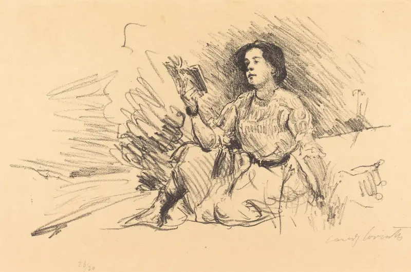 Girl Reading (Lesendes Mädchen) av Lovis Corinth