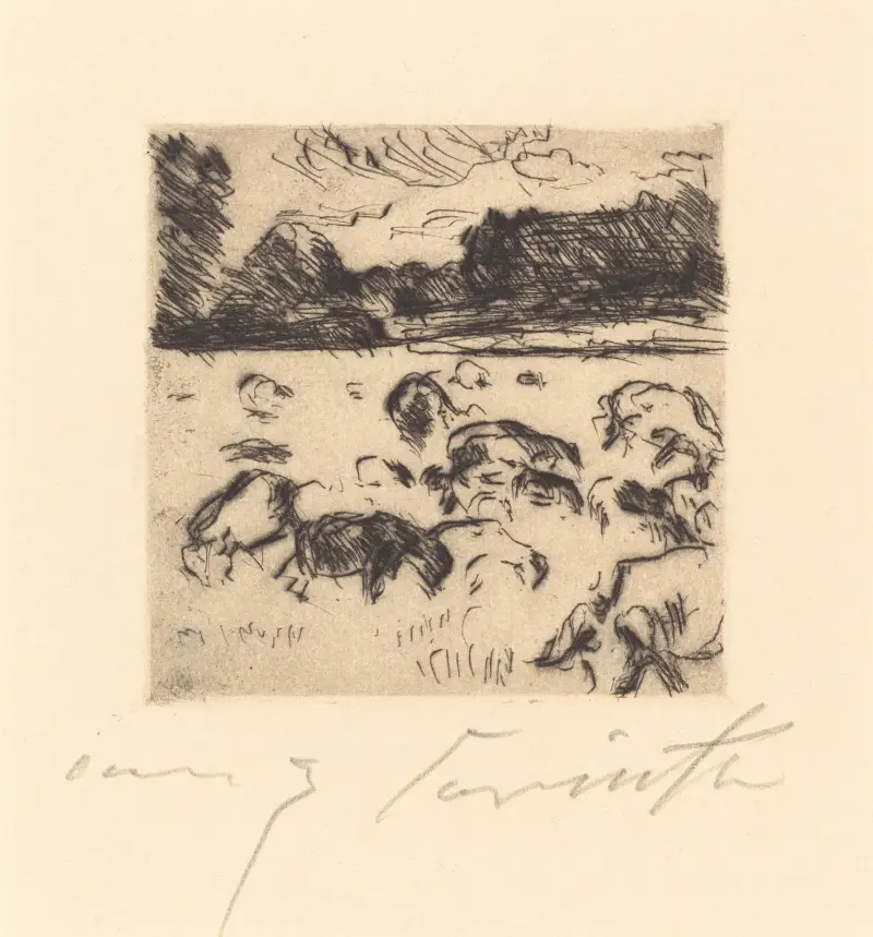 Grazing Sheep (Weidende Schafe) von Lovis Corinth
