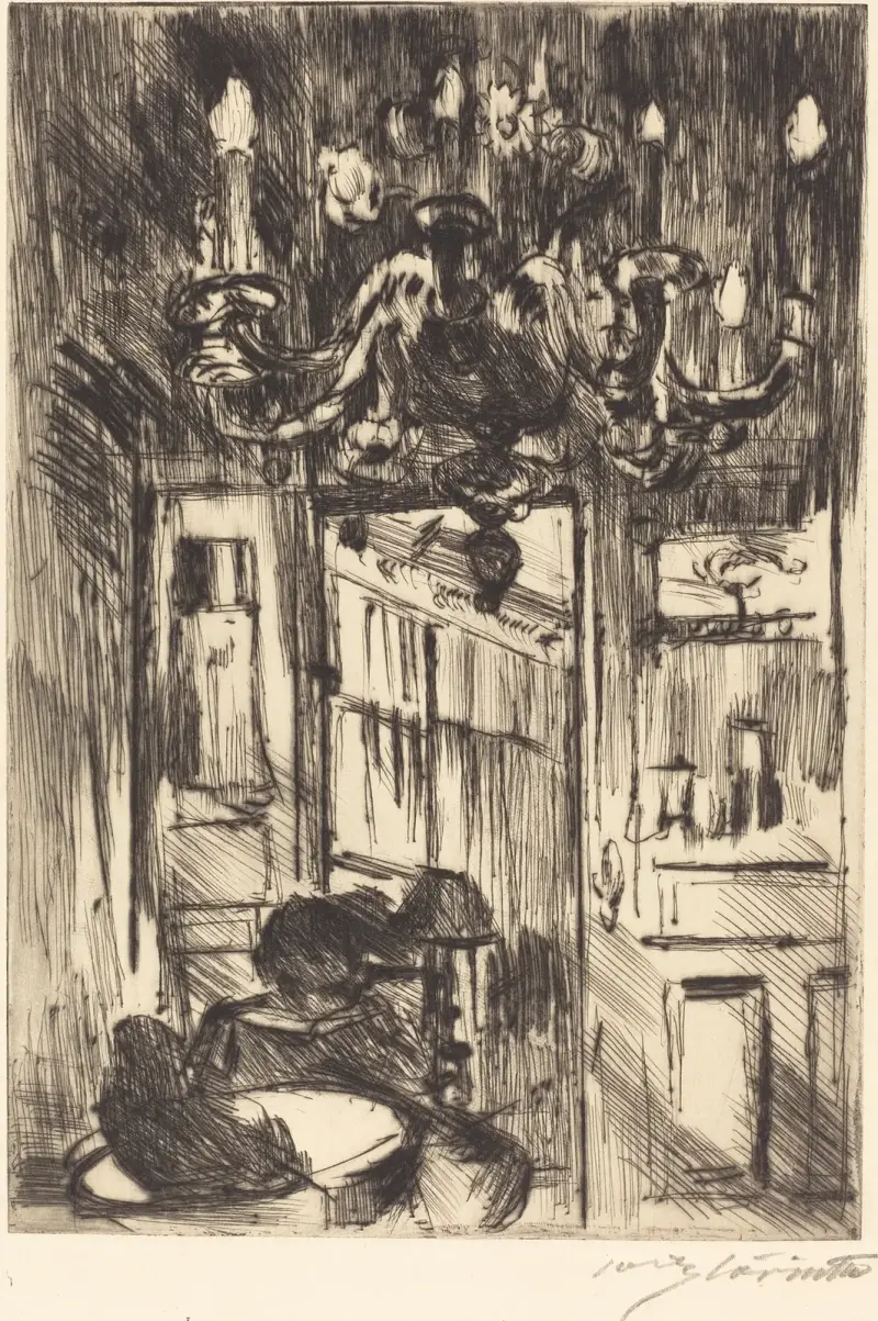 Interieur (Unter dem Kronleuchter) von Lovis Corinth