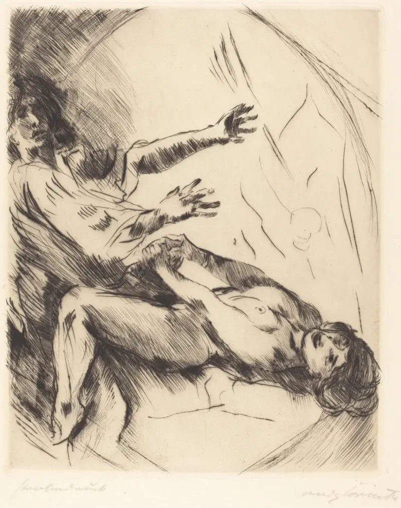 Josef och Potifars hustru I av Lovis Corinth