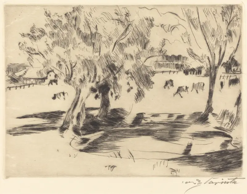 Landscape with Cows (Landschaft mit Kühen) von Lovis Corinth