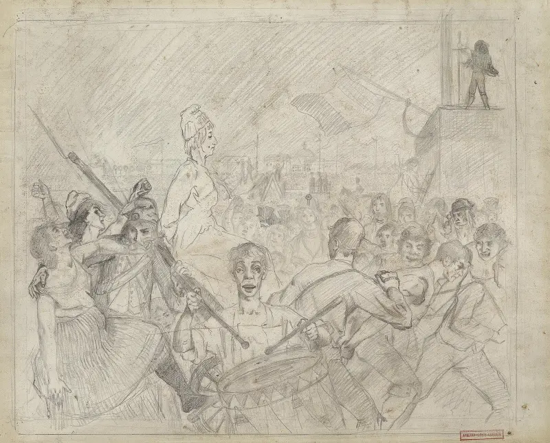 Marie Antoinette Vorzeichnung av Lovis Corinth