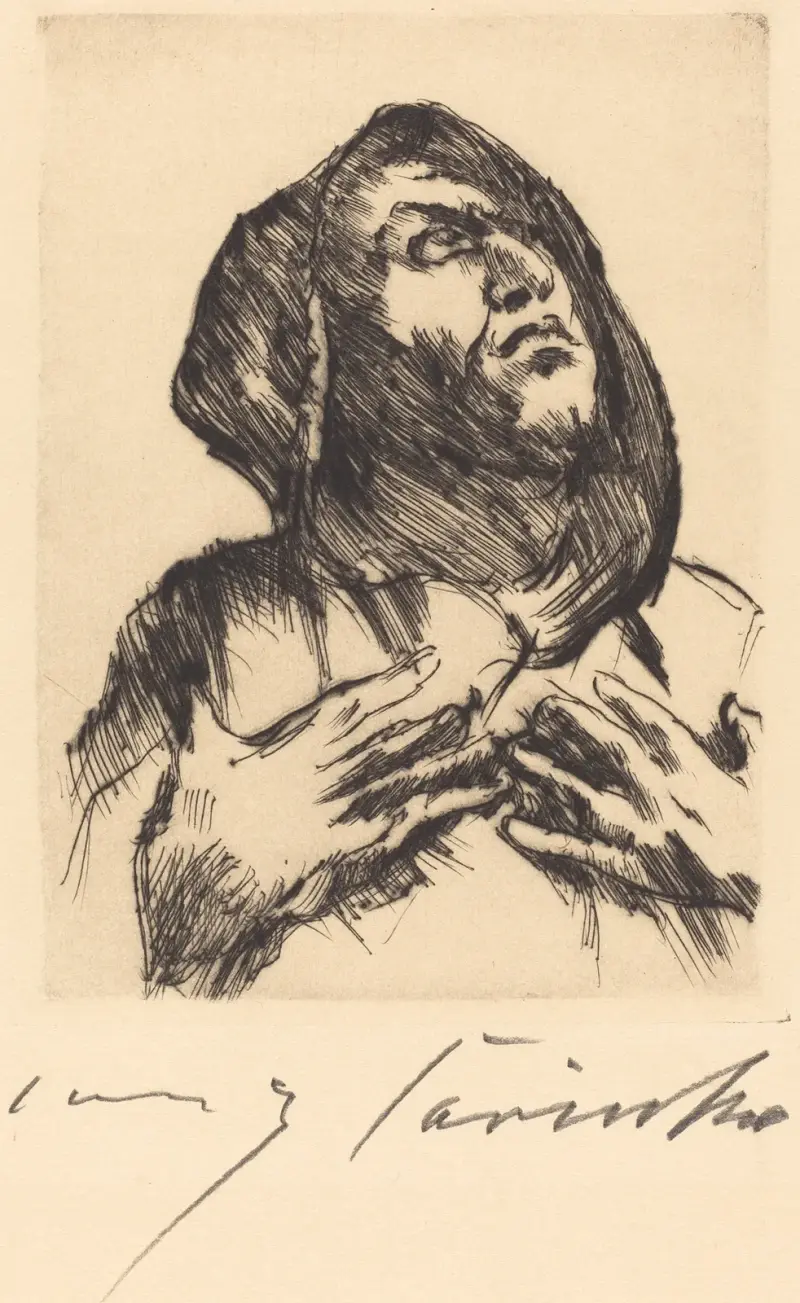 Munk som blickar uppåt av Lovis Corinth