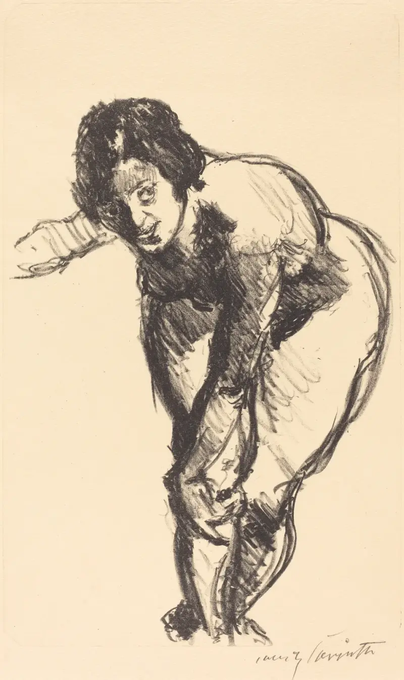 Akt som böjer sig framåt av Lovis Corinth