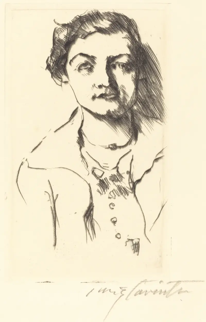Porträtt av en ung dam (Anneliese Halbe) av Lovis Corinth