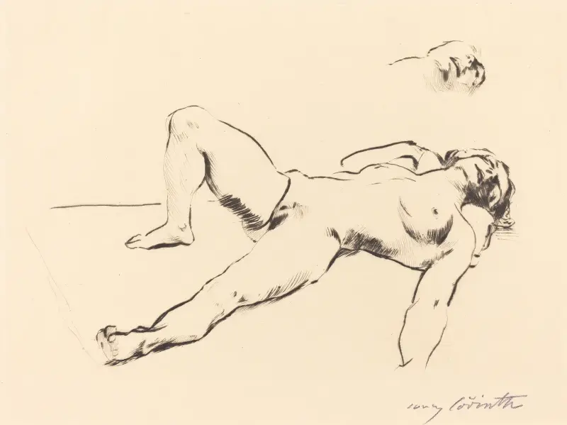 Liggande kvinnlig nakenakt II av Lovis Corinth
