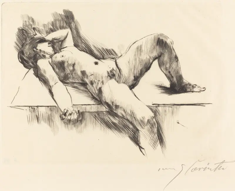 Liggande kvinnlig nakenakt III av Lovis Corinth