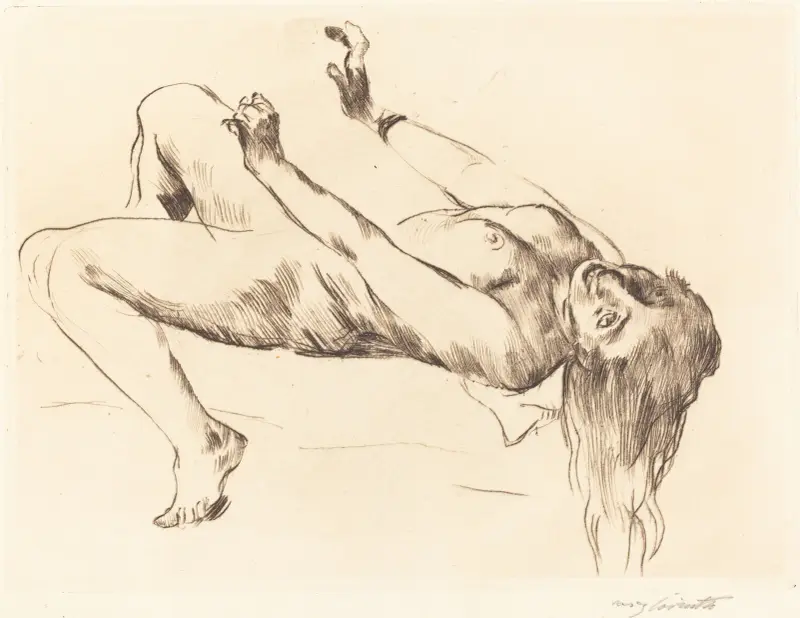 Liggande kvinnlig nakenakt – studie till 'Josef och Potifars hustru' av Lovis Corinth