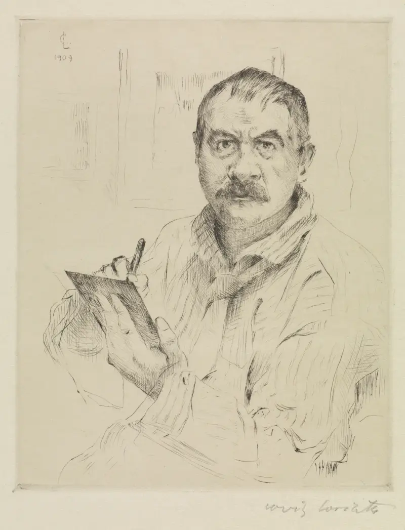 Självporträtt, etsande av Lovis Corinth